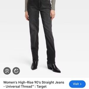 Universal Thread Women’s High-Rise 90s Straight Leg Jeans in Black Wash